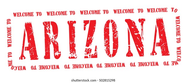 grunge stamp "welcome to Arizona", vector illustration