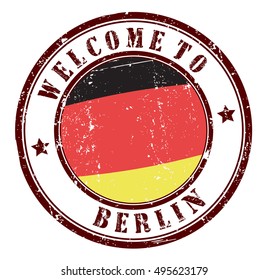 grunge stamp "welcome to Berlin", vector illustration