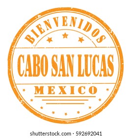 grunge stamp "welcome to Cabo San Lucas, Mexico", Spanish, vector illustration
