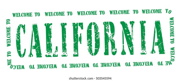 grunge stamp "welcome to California", vector illustration