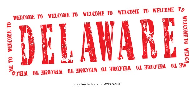 grunge stamp "welcome to Delaware", vector illustration