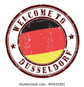 grunge stamp "welcome to Dusseldorf", vector illustration