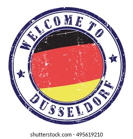 grunge stamp "welcome to Dusseldorf", vector illustration