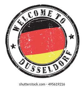 grunge stamp "welcome to Dusseldorf", vector illustration