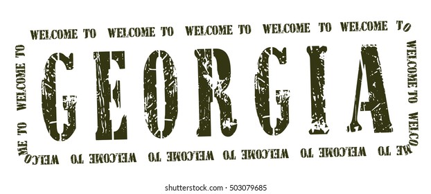 grunge stamp "welcome to Georgia", vector illustration