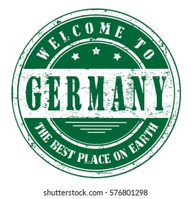 grunge stamp "welcome to Germany, the best place on Earth", vector illustration