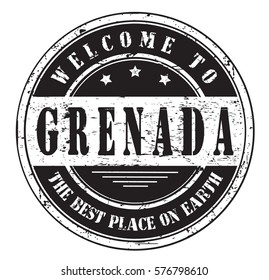 grunge stamp "welcome to Grenada, the best place on Earth", vector illustration