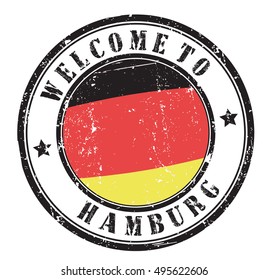 grunge stamp "welcome to Hamburg", vector illustration
