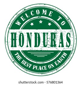 grunge stamp "welcome to Honduras, the best place on Earth", vector illustration