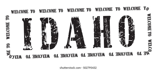 grunge stamp "welcome to Idaho", vector illustration