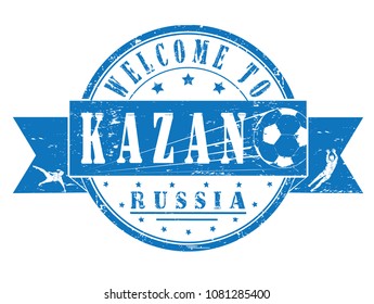 grunge stamp "welcome to Kazan, Russia", vector illustration
