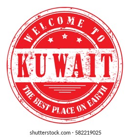 grunge stamp "welcome to Kuwait, the best place on Earth", vector illustration