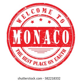 grunge stamp "welcome to Monaco, the best place on Earth", vector illustration