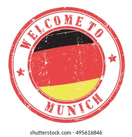 grunge stamp "welcome to Munich", vector illustration