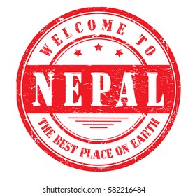 grunge stamp "welcome to Nepal, the best place on Earth", vector illustration