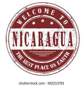 grunge stamp "welcome to Nicaragua, the best place on Earth", vector illustration