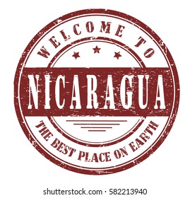 grunge stamp "welcome to Nicaragua, the best place on Earth", vector illustration