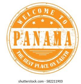 grunge stamp "welcome to Panama, the best place on Earth", vector illustration