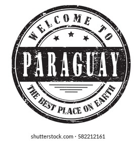 grunge stamp "welcome to Paraguay, the best place on Earth", vector illustration