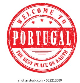 grunge stamp "welcome to Portugal, the best place on Earth", vector illustration