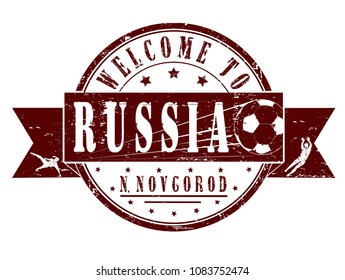 grunge stamp "welcome to Russia, Nizhny Novgorod", vector illustration