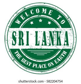 grunge stamp "welcome to Sri Lanka, the best place on Earth", vector illustration