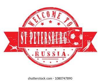grunge stamp "welcome to St. Petersburg, Russia", vector illustration