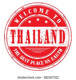 grunge stamp "welcome to Thailand, the best place on Earth", vector illustration