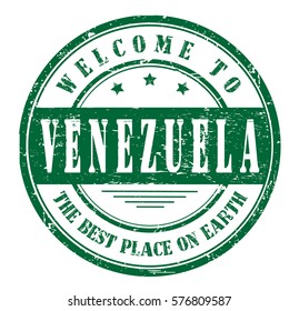 grunge stamp "welcome to Venezuela, the best place on Earth", vector illustration