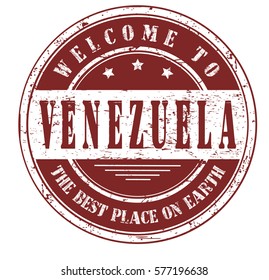 grunge stamp "welcome to Venezuela, the best place on Earth", vector illustration
