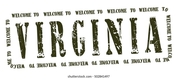 grunge stamp "welcome to Virginia", vector illustration