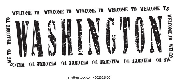 grunge stamp "welcome to Washington", vector illustration