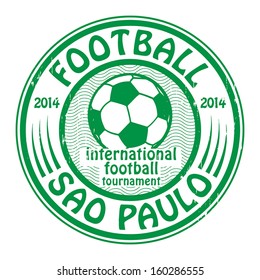 Grunge stamp with word football, vector illustration