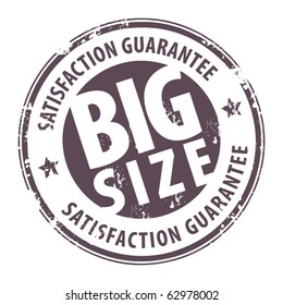 Grunge stamp with the words Big Size written inside, vector illustration