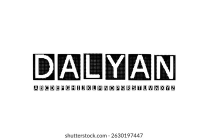 Grunge Stamped Alphabet Font with Halftone Texture for Urban and Vintage Design Projects
