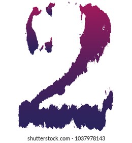 
Grunge stamped numbers.Gradient vector font.