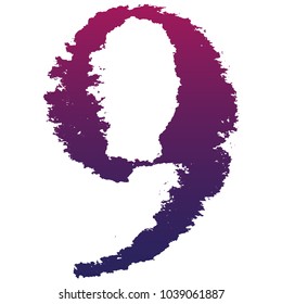 
Grunge stamped numbers.Gradient vector font.