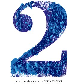 Grunge stamped numbers.High detailed vector offset font.