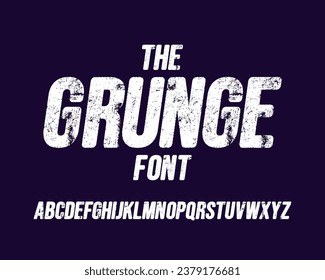 Grunge Stamping effect Designer font set in vector format