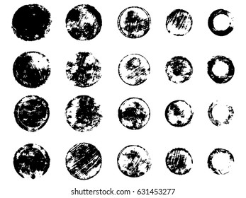 Grunge  stamps collection, circles. Black banners, frames, insignias , logos,  labels, badges set. Handmade shapes