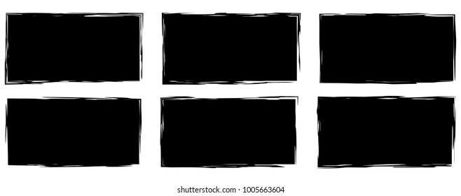 Grunge stamps Collection, rectangles. Banners, icons , logos, icons, shortcuts. The texture of the disaster, the form. Vector eps 10.
