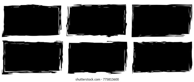 Grunge stamps Collection, rectangles. Banners, icons , logos, icons, shortcuts. The texture of the disaster, the form. Vector eps 10.