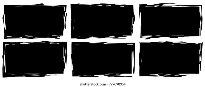 Grunge stamps Collection, rectangles. Banners, icons , logos, icons, shortcuts. The texture of the disaster, the form. Vector eps 10.