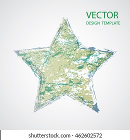 Grunge Stamps Collection. Star Shape. Can be used as Vintage Banners, Insignias, Labels or Badges. Vector.