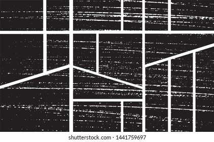 Grunge Stamps Collection. Uneven Rectangles. Can be used as Banners, Insignias, Badges or Comic Book Strips. Vector Distressed Textures Set. Blank Shapes. Black isolated on white. EPS10.