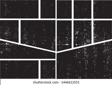 Grunge Stamps Collection. Uneven Rectangles. Can Be Used As Banners, Insignias, Badges Or Comic Book Strips. Vector Distressed Textures Set. Blank Shapes. Black Isolated On White. EPS10.