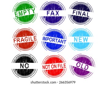 Grunge Stamps - Set of 9 office stamps (2 of 4)