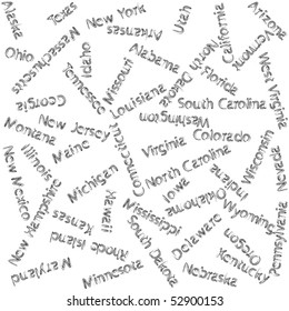 grunge stamps, united states composition; abstract vector art illustration
