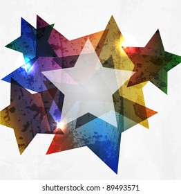  Grunge star. Abstract Vector Background