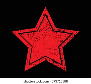 Grunge star background.Vector distress star icon.